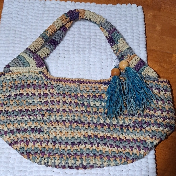 Flora and Bella LARGE STRAW BAG/TOTE/ PURSE - - Picture 1 of 7